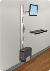 Wall mounted adjustable workstations